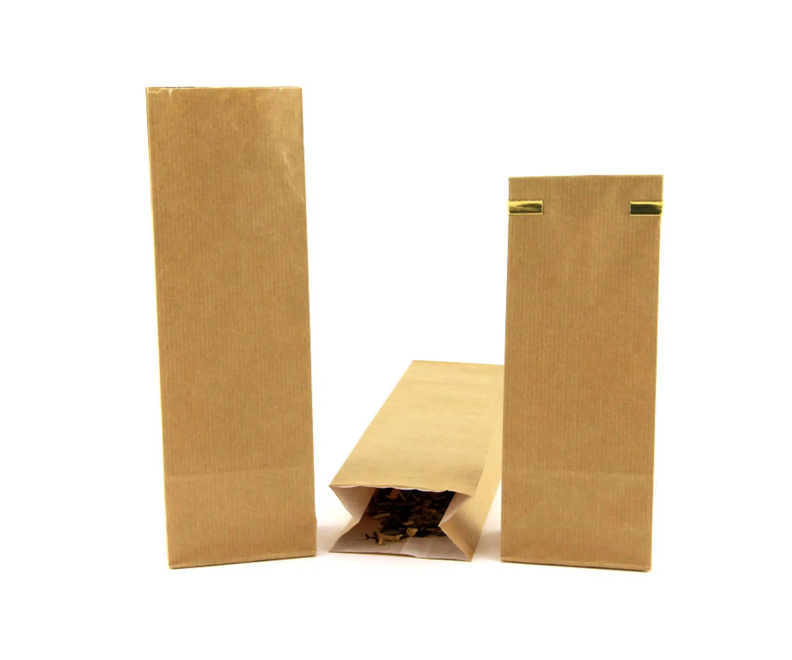 Blokbodemzakjes kraft papier - 70+40x205mm