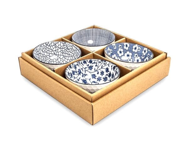 Kommenset blauw patroon mix - Afbeelding 2