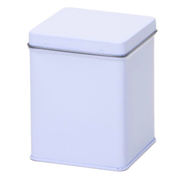 Theeblik vierkant 100 gram wit